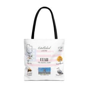 Utah State Themes and Landmarks Tote Bag