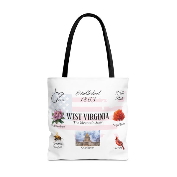 West Virginia State Themes and Landmarks Tote Bag