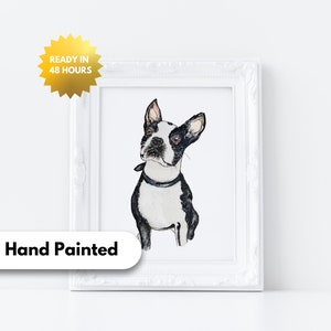 Mini ritratto personalizzato per animali domestici ad acquerello, ritratto di piccolo cane da foto, regalo commemorativo personalizzato per cani, pittura per animali domestici, ritratto di animali domestici ad acquerello