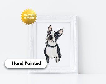 Custom Mini Watercolor Pet Portrait, Tiny Dog Portrait From Photo, Personalised Dog Memorial Gift, Pet Painting, Watercolor Pet Portrait