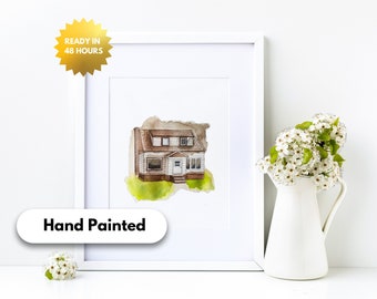 Custom Watercolor House Painting Print,House Painting From Photo,Housewarming gift, Realtor Closing Gift,First Home Gift,Realtor Gift