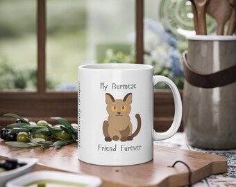 Taza de gato birmano hecha a medida / Regalo para amantes de los gatos / Taza de mamá gato / Regalo divertido / Taza de cerámica / Taza de café personalizada /