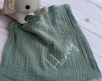 Personalized baby lovey / gift for baby / baby shower gift / baby toy / animal lovey / personalized blanket / security blanket / embroidered