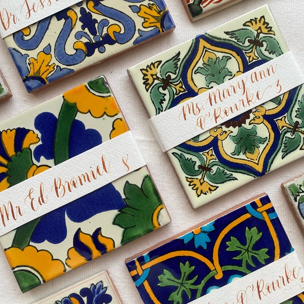 Belly Band Place Cards for Spanish Tiles - Spanish Tile NOT INCLUDED