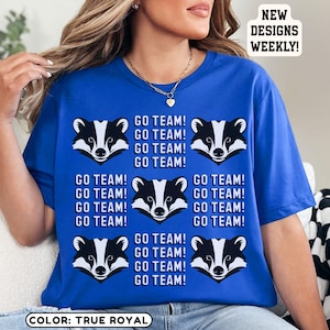Go Team Badgers Shirt Checkered Badgers T-shirt Badgers Mascot Tshirt Retro Badgers Cheerleader Shirt High School Badgers Mom Shirt G1124