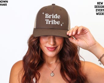 Bridesmaid Embroidered Sweatshirt Embroidery Bride Hat Matching Group Shirt Embroidered Sweatshirt Cute Bride Tribe Trucker Hat Bride E198
