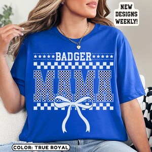 Mama Badgers Shirt Checkered Badgers T-shirt Badgers Mascot Tshirt Retro Badgers Cheerleader Shirt High School Badgers Mama Shirt G1131