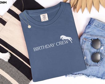 Birthday Girl Horse T-Shirt Gift Matching Group Shirt Horseback Rider Shirt Comfort Colors T-Shirt Bday Party Horse Lover Daughter Tee BD101