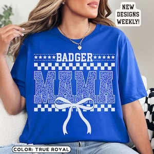 Mama Badgers Shirt Checkered Badgers T-shirt Badgers Mascot Tshirt Retro Badgers Cheerleader Shirt High School Badgers Mama Shirt G1130
