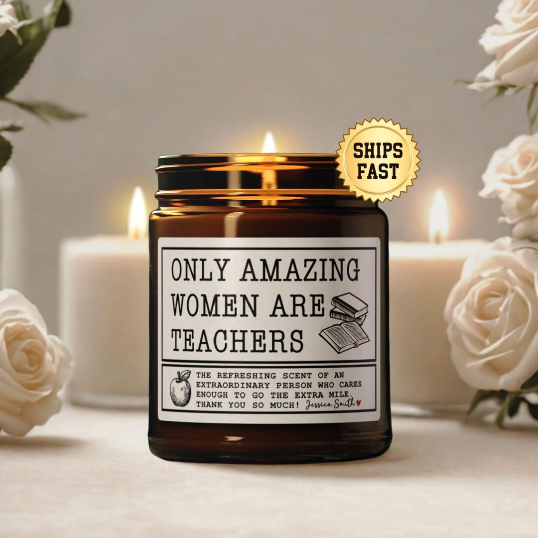 Thank You Teacher Gift Teacher Custom Gift Candle Teacher Gifts for ...