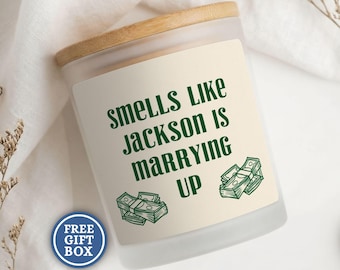 Funny Engagement Candle Gift Custom Wedding Candles Engagement Bachelorette Party Gift Engaged Couple Gift Engaged Candle Gift Box Idea J251