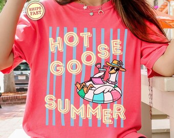 Funny Goose Shirt Book Lover Funny Goose Gifts Silly Summer Goose Shirt Summer Beach Shirt Comfort Colors Goose Shirt Trendy Goose Tee G493