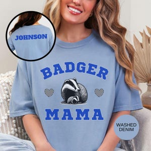 Custom Name Badger Mama Shirt With Mama Badger Tshirt With Badger Mom And Baby Lampasas Badgers Personalized T-shirt Gift For Mom Shirt Gift