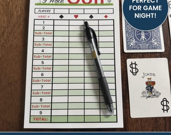 9-Loch Golf Card Game Score Pads