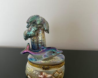 Broadway at the Beach Iridescent Ceramic Trinket Box