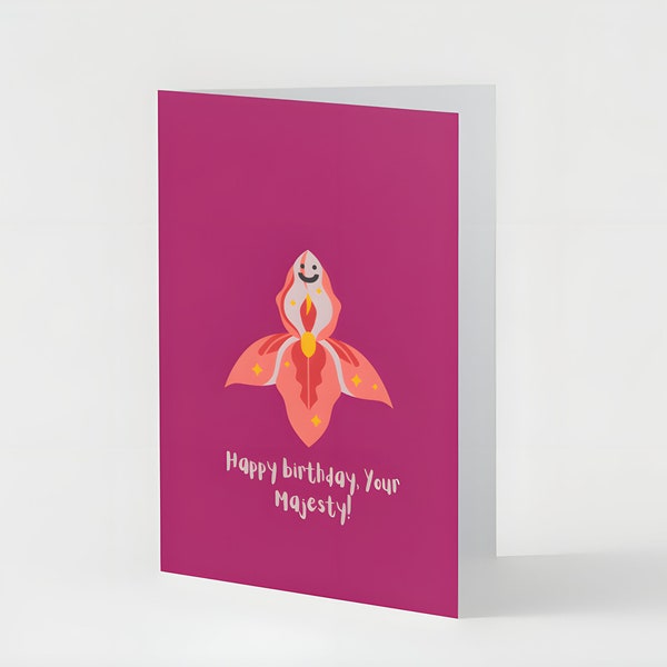 Happy Birthday Your Majesty, Printable Birthday Card, Funny, Quirky, Instant Digital Download, DIY, Print at Home, For Her