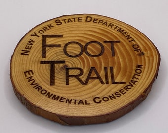 Adirondack Foot Trail Marker - Laser Engraved Wood Coaster