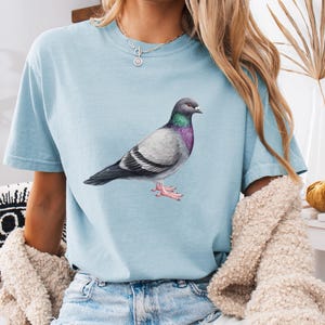 Schönes Tauben-Hemd Ästhetische niedliche Tauben T-Shirt Komfort-Farben Übergroßes Hemd-Sommer-Grafik-T-Stück Vögel Baumwoll-Hemd Spaß-Tauben-T-Stück