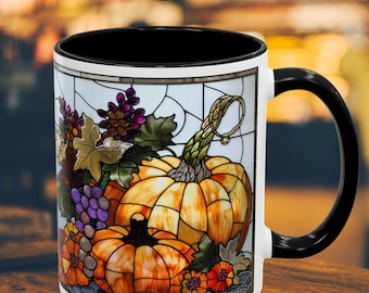 Fall Pumpkin Spice Mug: Autumn Thanksgiving Coffee Cup