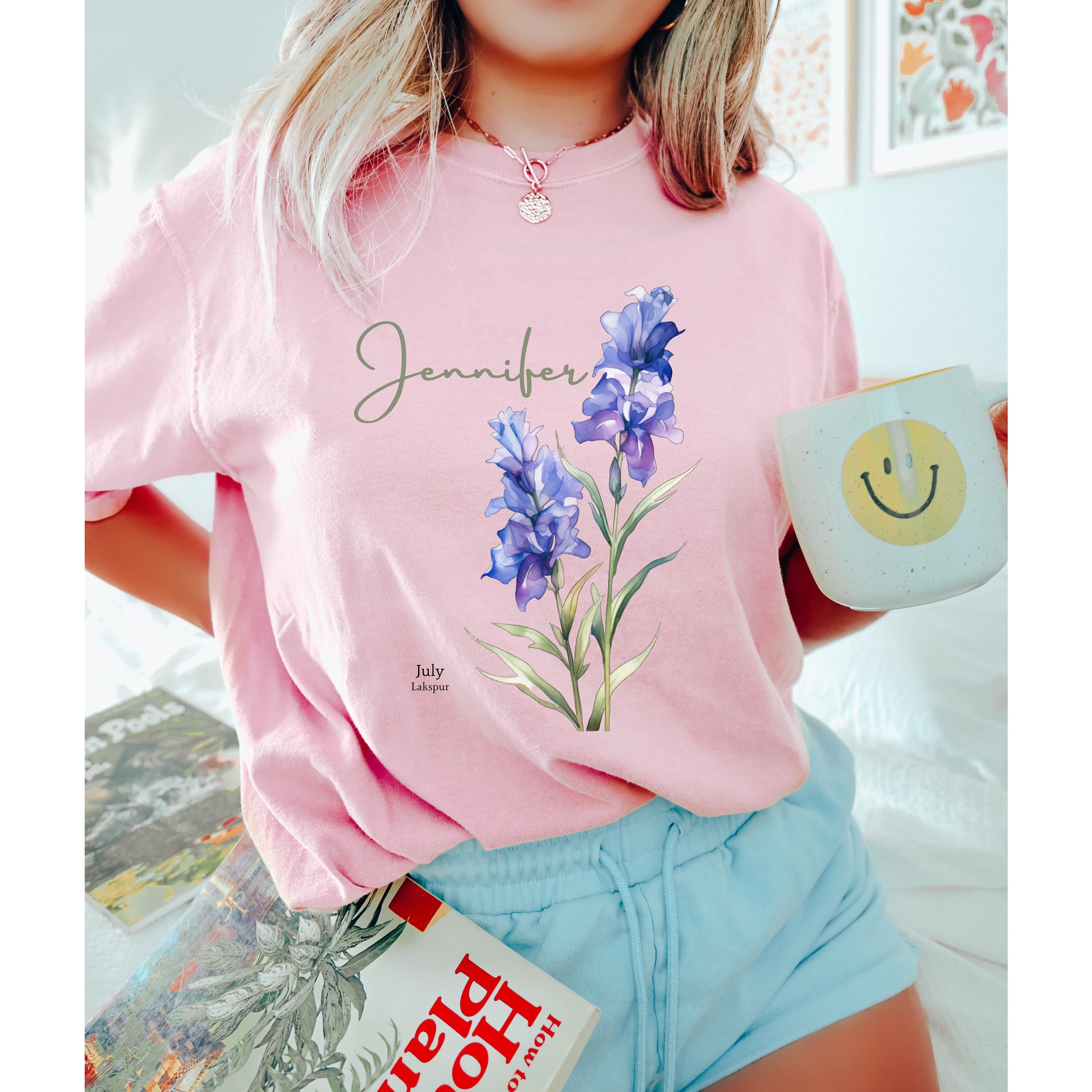 トップス a Personalized Summer Shirt Your Name Shirt Flowers T-shirt