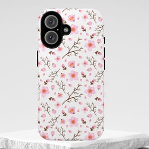 Cherry Blossom Aesthetic Phone Case Coquette Flowers Phone Case Gift for Samsung Pixel iPhone Spring Flowers Cute Phone Case iPhone 16 Case