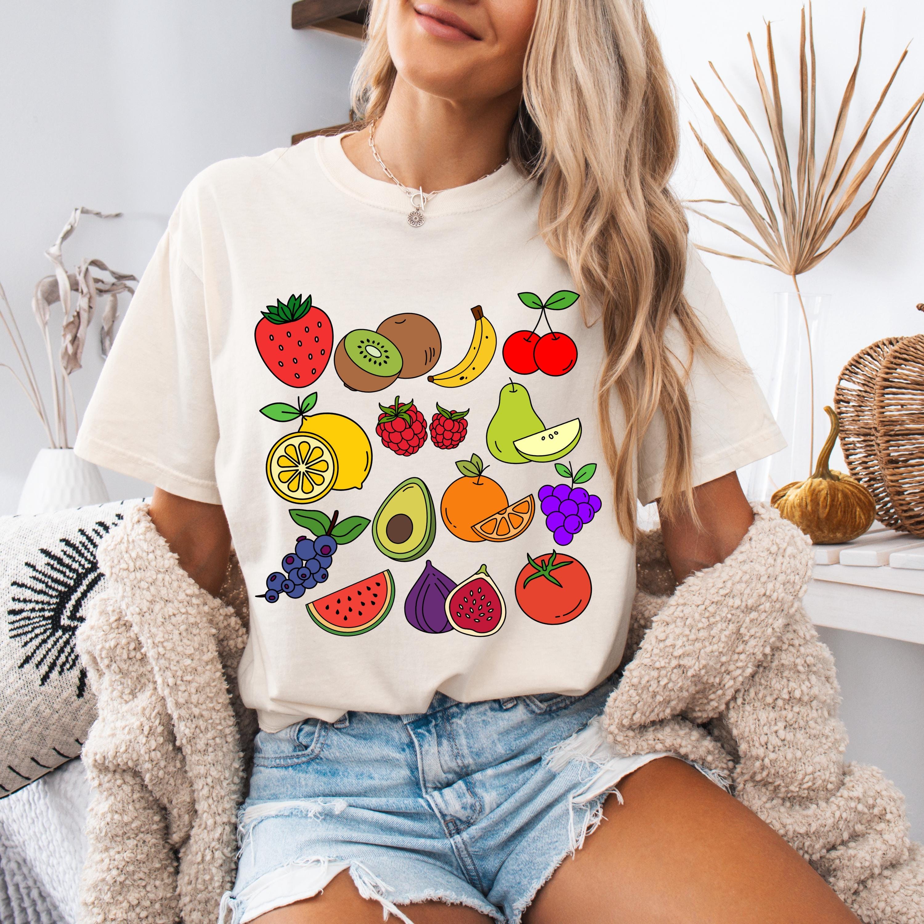 Gemüse & Obst Grafik-T-Shirt: Cottagecore Garten-Shirt