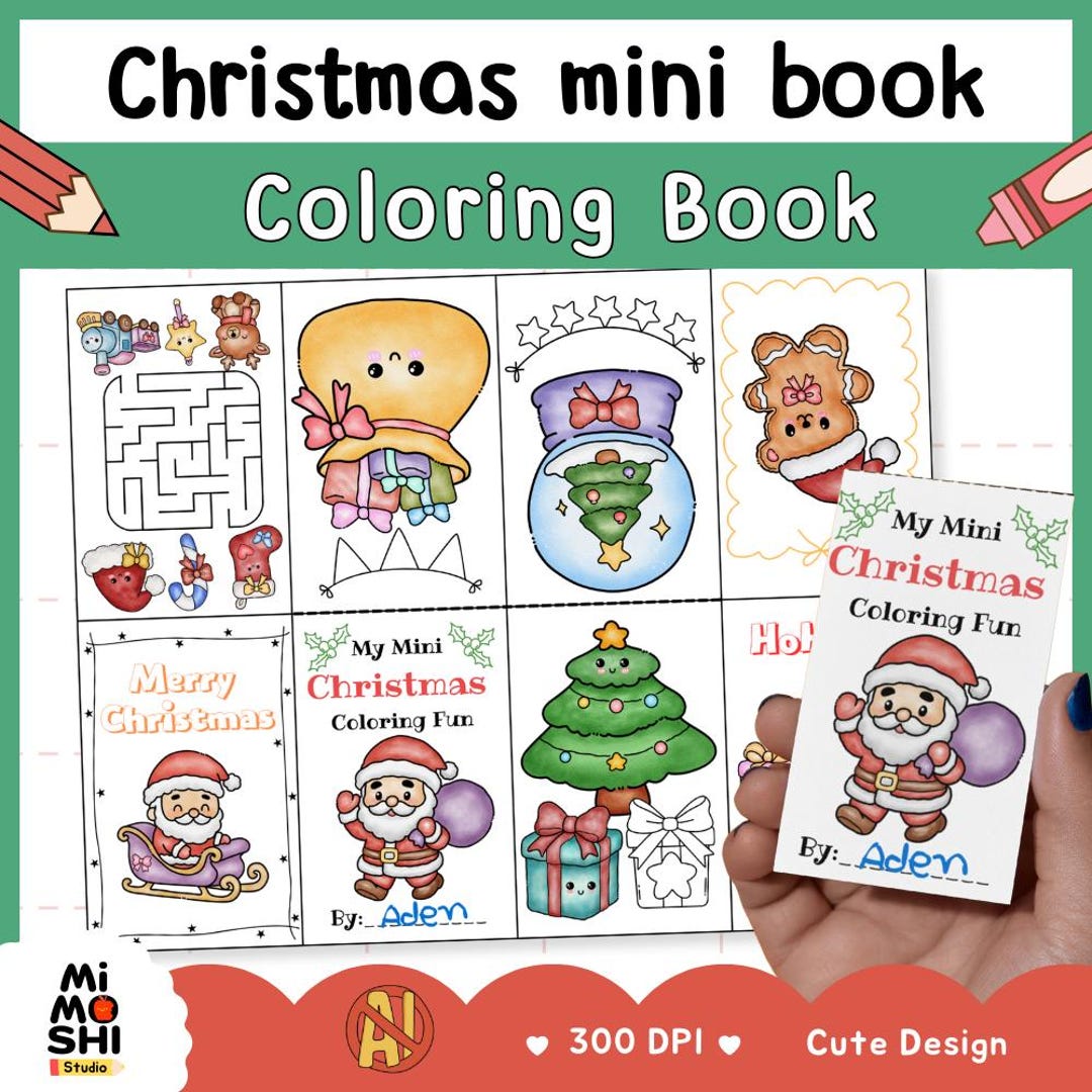 Mini Christmas Coloring Book | Printable Holiday Coloring ,santa Maze ...