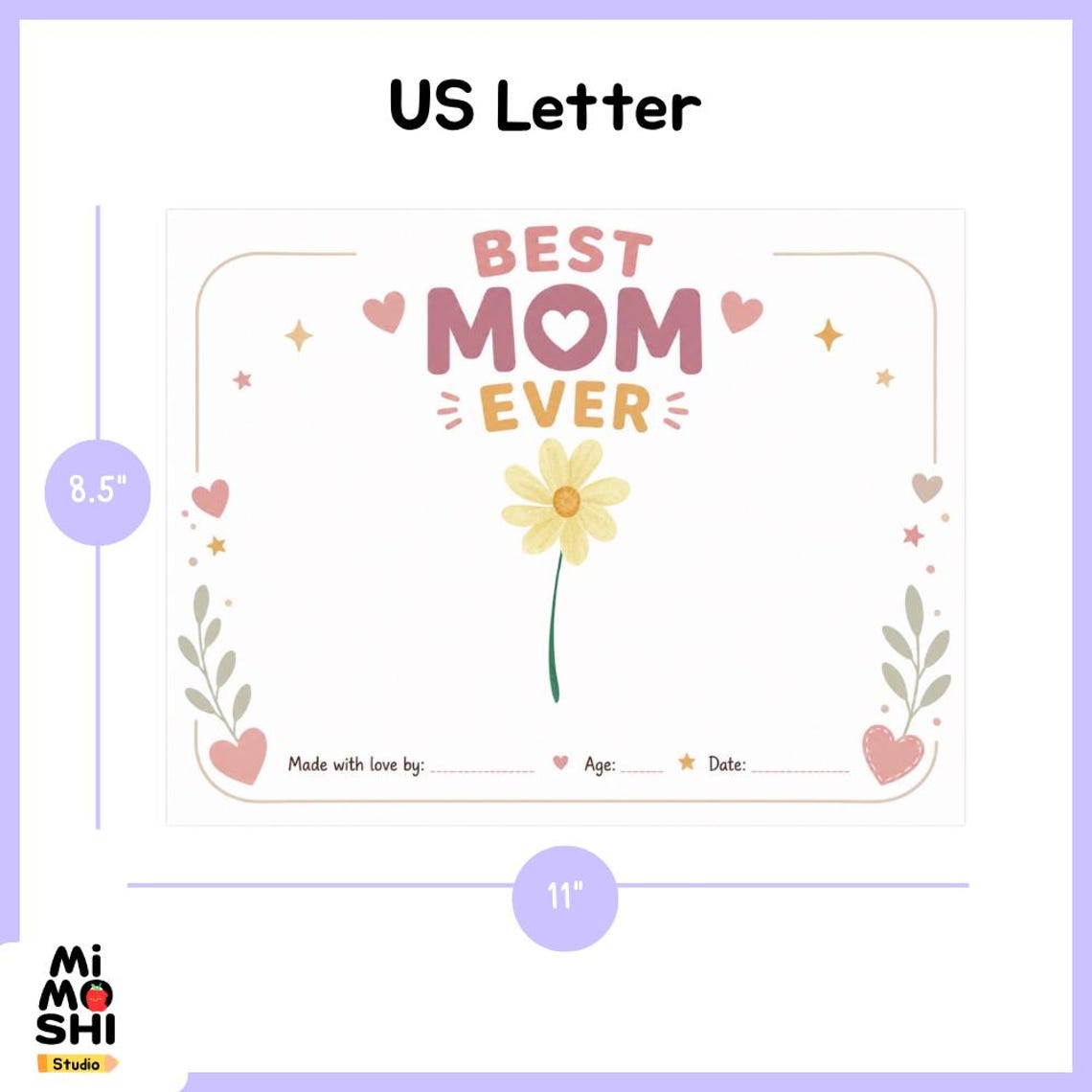 Best Mom Ever Handprint Craft Printable, Mother’s Day Gift From Kids ...
