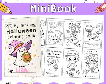 Halloween Mini Malbuch | Druckbare Halloween Aktivität für Kinder |
