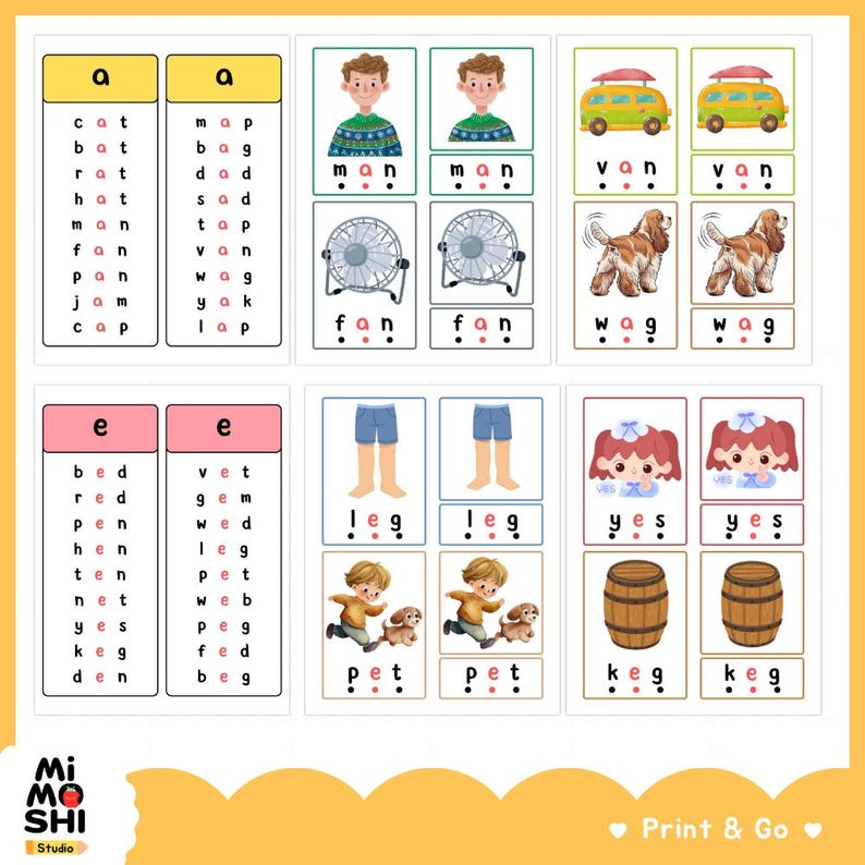CVC Words Flash Cards | Phonics Printable for Kindergarten & Preschool ...