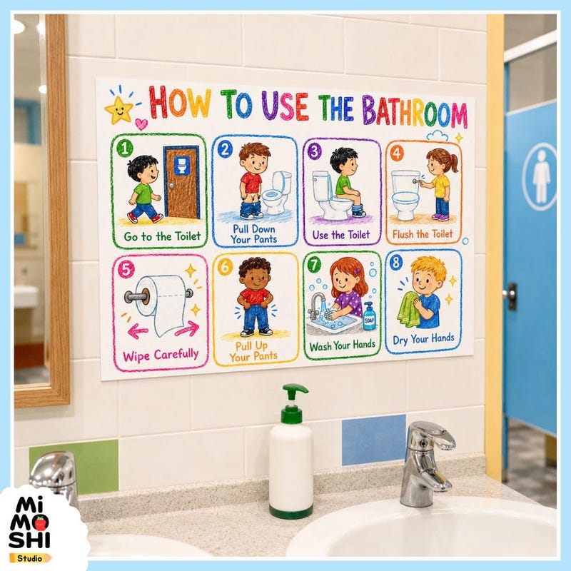 Preschool Bathroom Posters - Etsy