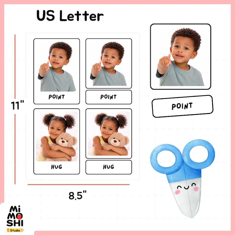 Scissors Flash Cards Action Verbs Flashcards for Kids Printable, ESL Vocabulary Cards ...