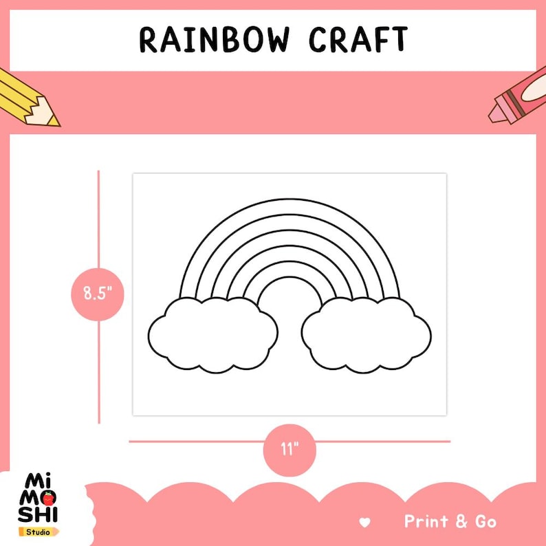 Rainbow Craft Printable | Tear and Paste Rainbow Activity | Fine Motor ...