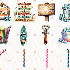 Summer drinks Watercolor Cocktail Clipart,Bundle PNG,Signature Cocktail Clipart, Drinks Clipart, Alcohol Drinks Clipart,Illustrations in PNG