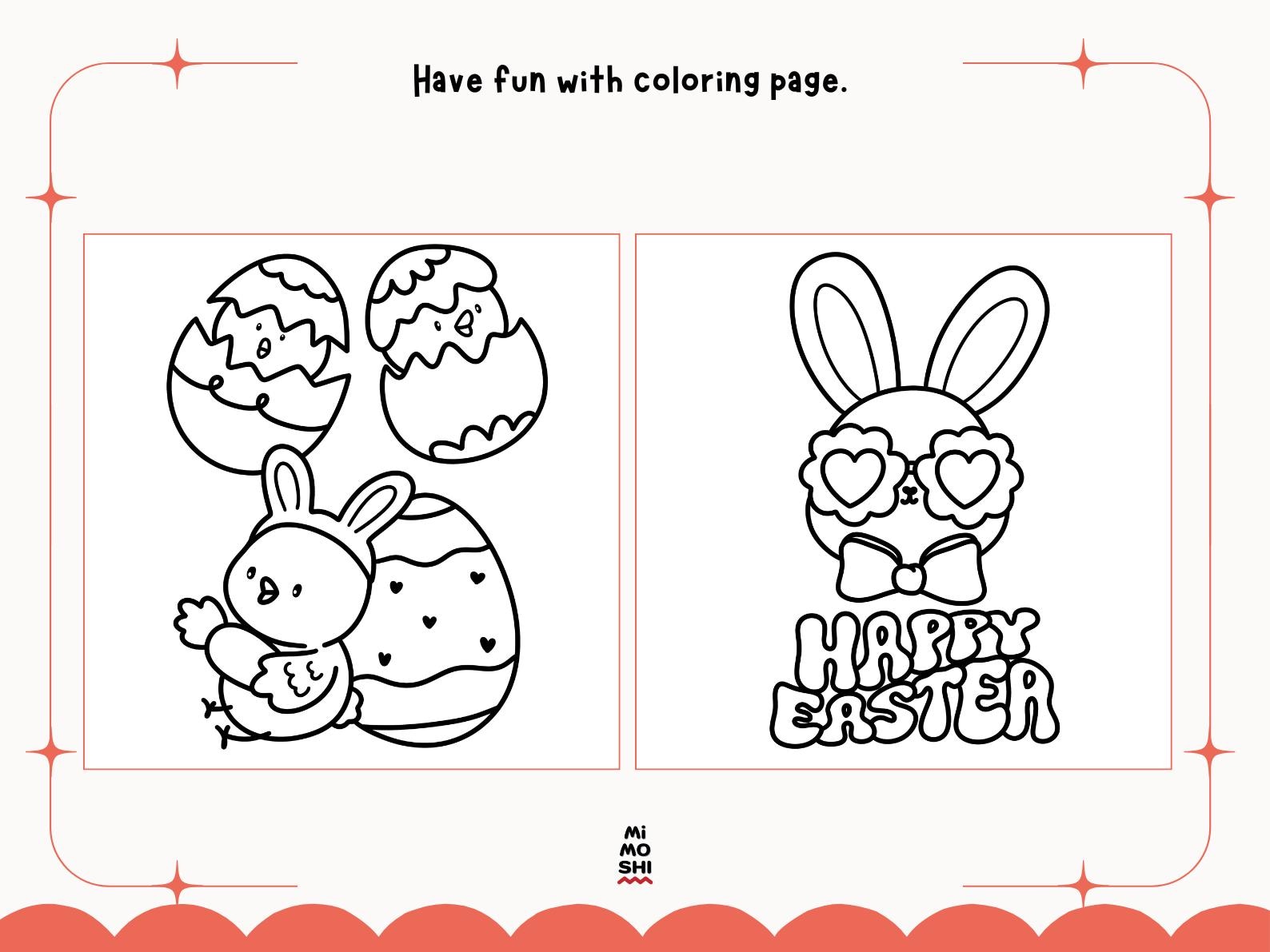 Happy Easter Coloring Pages | Bold and Easy Coloring Book,cute Rabbit ...