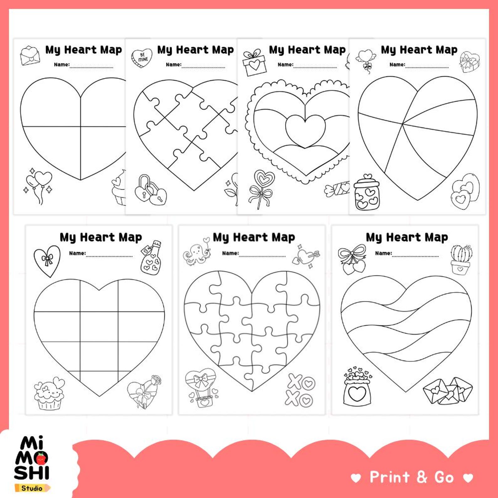 My Heart Map Worksheets – Valentine’s Day Social Emotional Learning ...