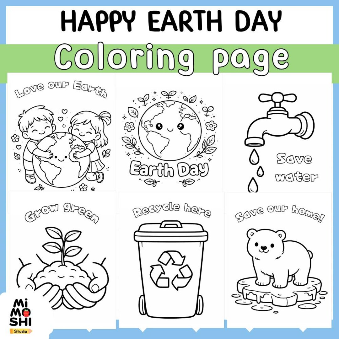 Earth Day Coloring Pages for Kids | 20 Printable PDF | Eco Activities ...