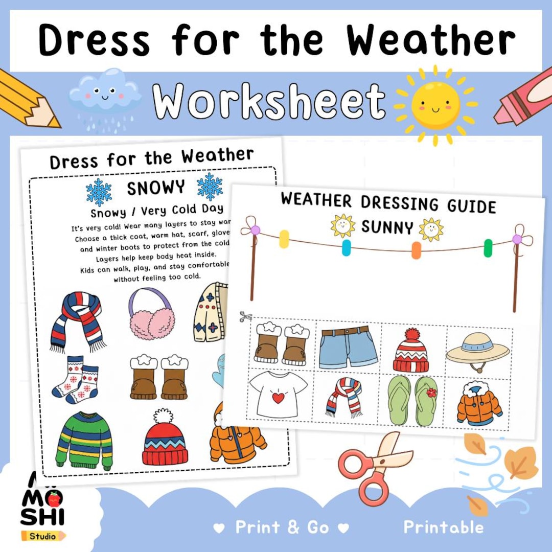 dress for winter worksheet How to Dress for Snowy Weather Practical Life Winter