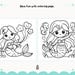 Cute Mermaid Coloring Pages | Printable Under the Sea Art Kawaii Ocean ...