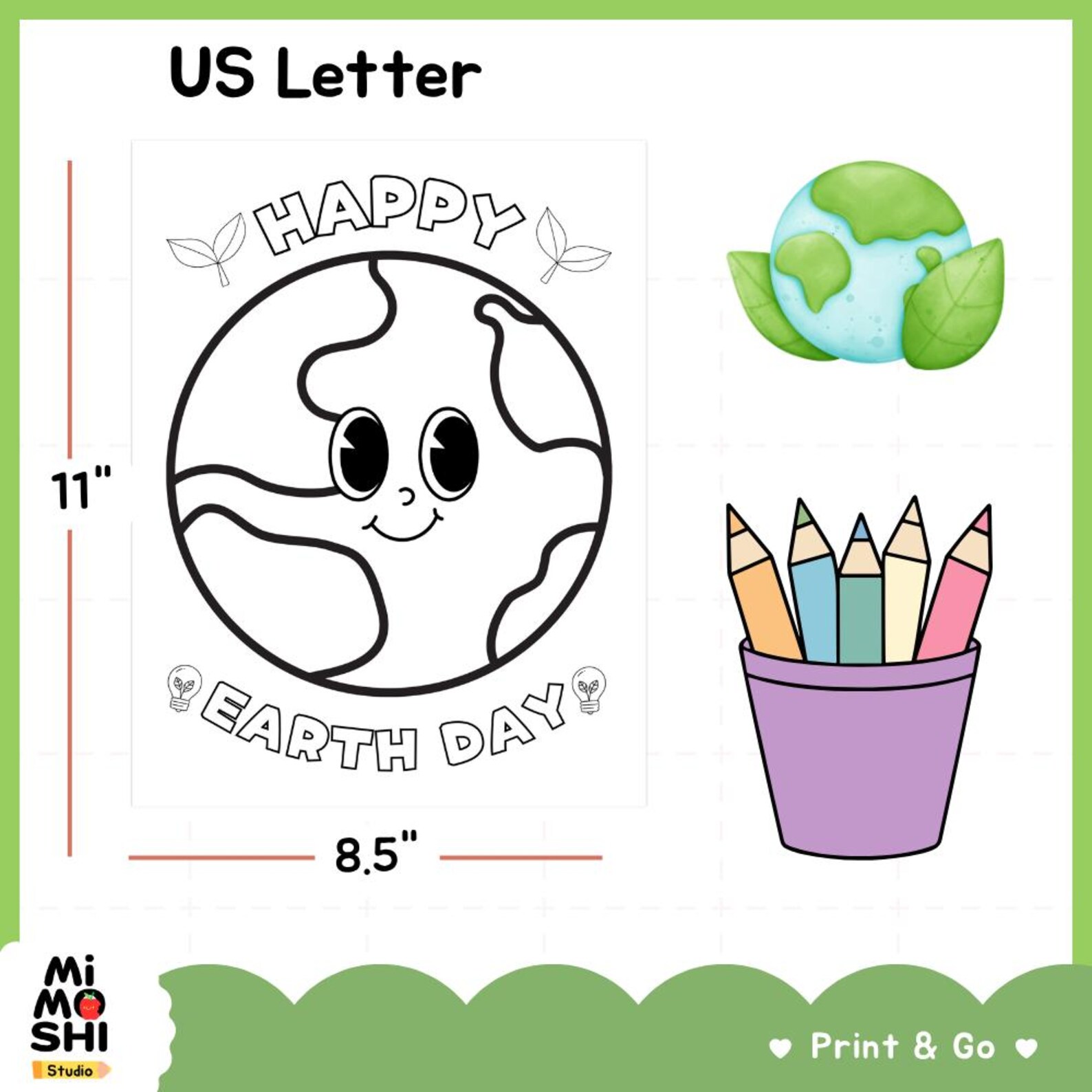 Earth Day Craft Printable for Kids | Happy Earth Day Tissue Paper Art ...