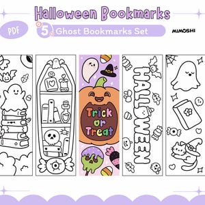 Halloween Bookmarks for Kids – Cute Spooky Bookmarks Printable  – Instant Download