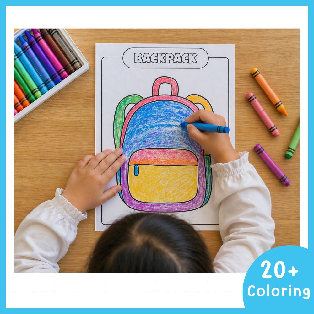 School Doodle Coloring Pages for Kids Printable Back to School Activity ...