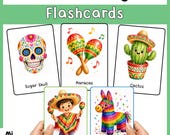 Cinco de Mayo Flashcards Printable Kids Learning Cards Spanish Culture Vocabulary Preschool Classroom Activity Homeschool Print and Go PDF
