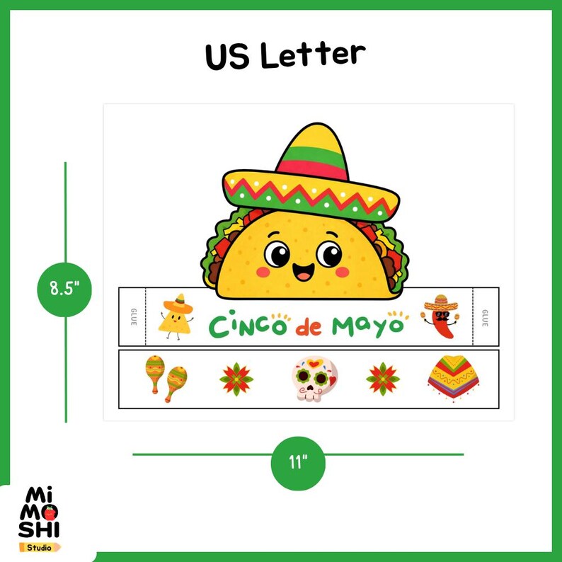 Cinco De Mayo Crown Craft Printable for Kids | DIY Fiesta Hat Activity ...