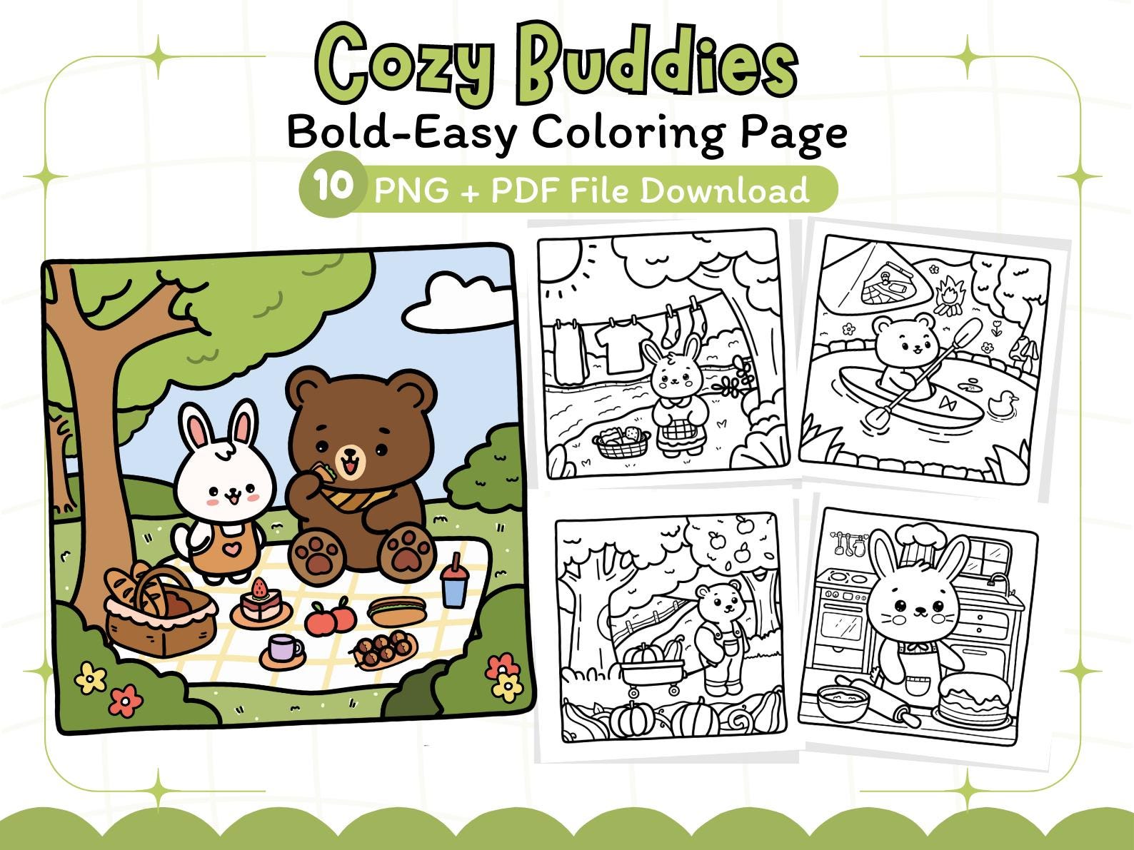 Cozy Buddies Coloring Page , Super Adorable Animal , Coloring Pages for ...