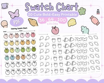 Color Swatch Chart Printable Palette Templates ,Swatch Chart Sheets,Blank Color Chart Printable ,Alcohol Marker| PDF Instant Download
