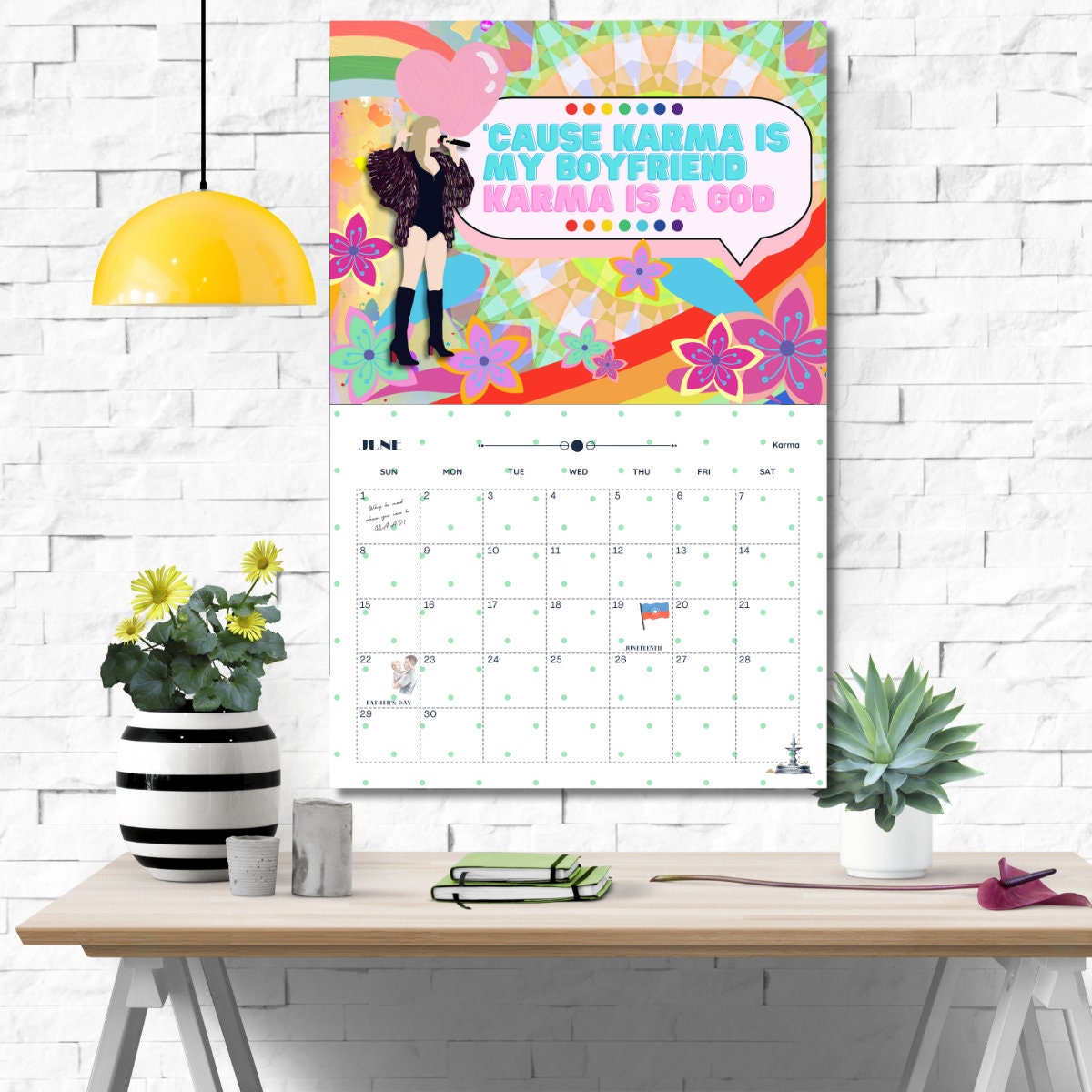 Taylor Swift "roaring Twenties/20s" Lyrics 18month Wall Calendar (jun