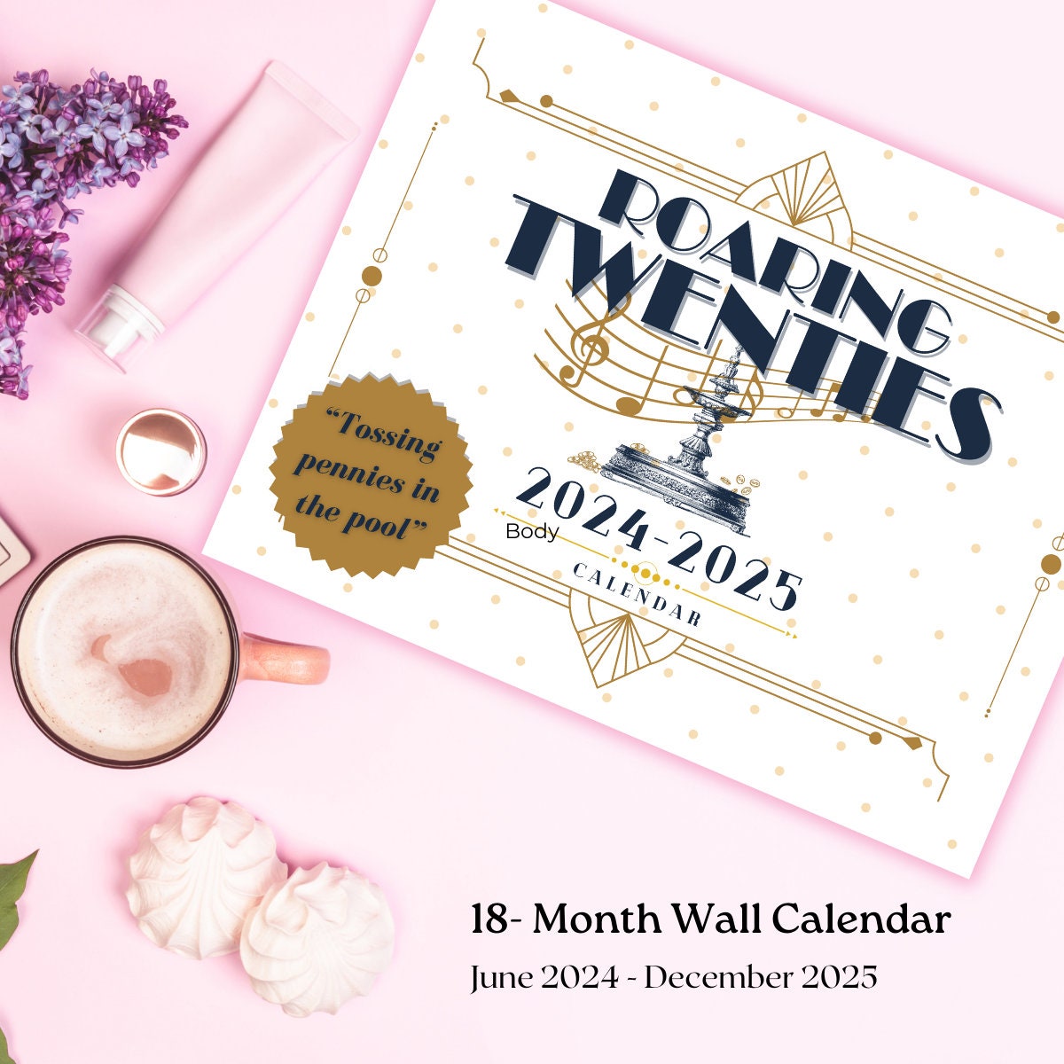 Taylor Swift "roaring Twenties/20s" Lyrics 18month Wall Calendar (jun