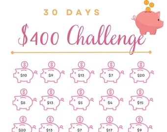 30 day money saving challenge, Money Saving, Accountability Tracker, PDF