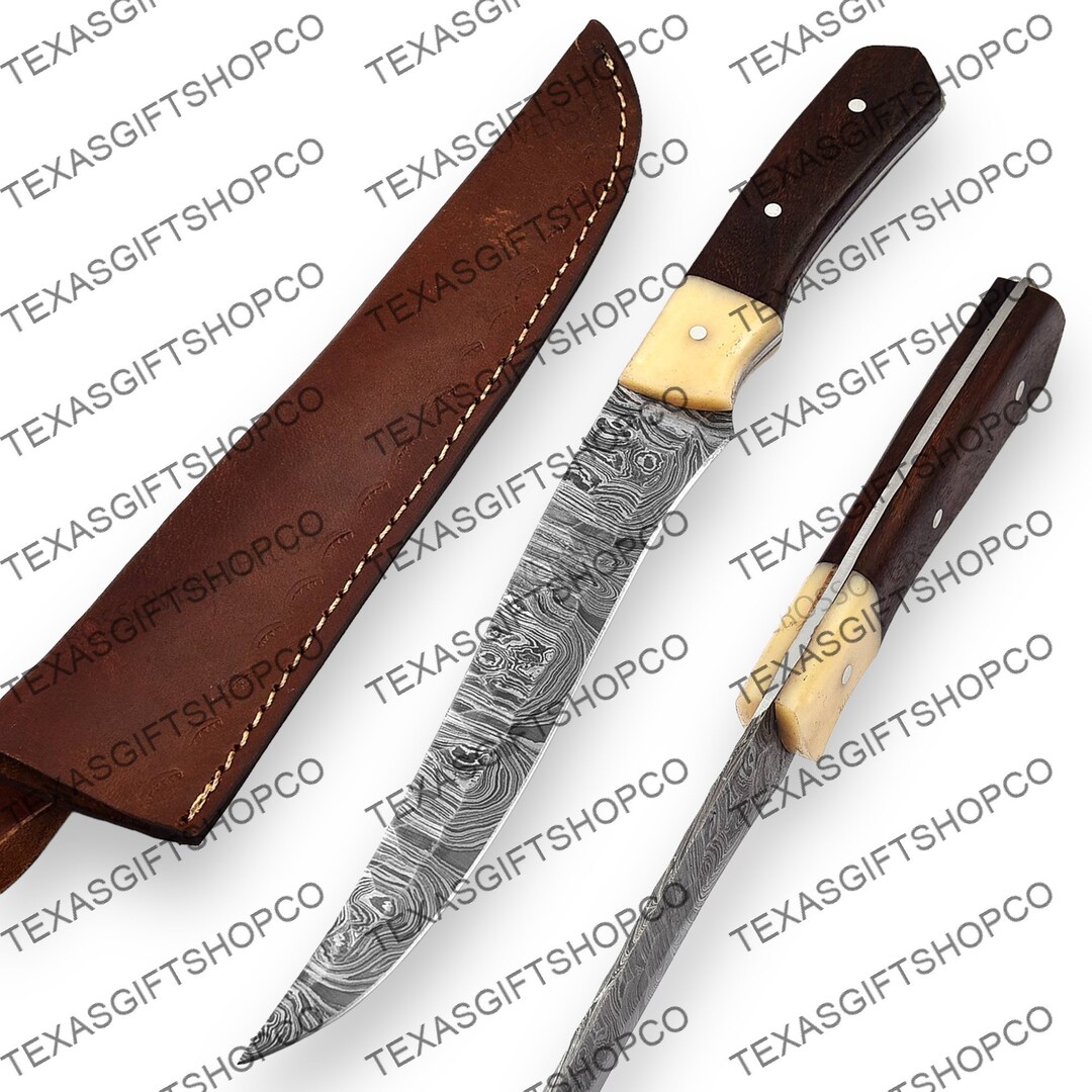 Artisan Damascus Steel Fillet Knife with Pine Cone Handle - 13 Inches